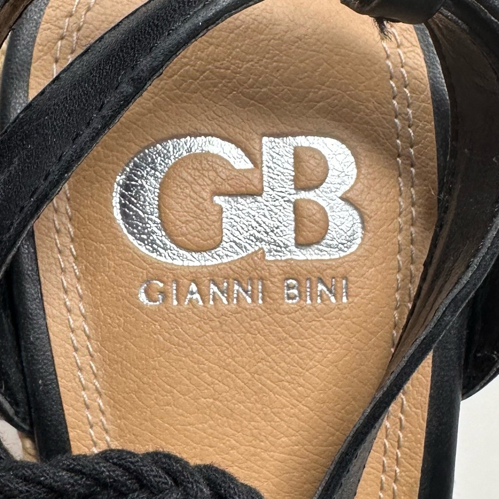 Gianni Bini Women’s Black Macrame Crochet Platform Wedge Sandals - Picture 12 of 13